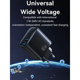 Мережевий зарядний пристрій Usams T70 2хUSB-A + 2хUSB-С 40W Black (CC330TC01) [164376] - мініатюра 12