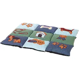 Матрац для собак Trixie Patchwork, мікрофібра, 80х55 см, блакитний із зеленим - мініатюра 2