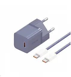 Мережевий зарядний пристрій Baseus GaN5 Fast Charger (mini) 1C 30 W EU Cable Type-C to Type-C 1m P10110902523-00