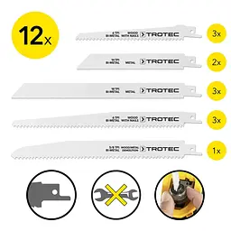 Набір полотен для пили шабельної Trotec 12 pieces Wood/Metal Set (6215001210) - мініатюра 5