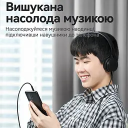 Аудіокабель AUX Vention 2 м mini-jack мініджек штекери 3,5 мм TRS з обох боків TPE-оболонка з бавовняним обплетенням чорний кабель із чорними корпусами штекерів і золотистими наконечниками (BAWBH) - мініатюра 8