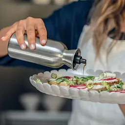 Глечик для олії або оцту Guzzini Kitchen Active Design Perfect Dressing Steel Edition, 330 мл, сріблястий - мініатюра 5