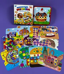 Пізнавальна мозаїка для найменших 32577 "WToys", 38 елементів, 12 карток із завданнями, в коробці