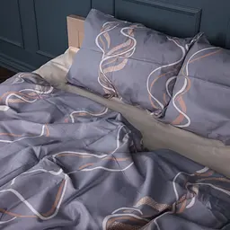 Комплект постільної білизни MirSon Сатин Wavy Lines 2x143x210 см (2200011121604) - мініатюра 2