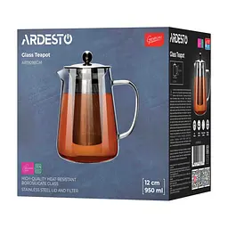 Заварник ARDESTO Gemini Milano 950 мл прозорий (AR1909BGM) - мініатюра 2