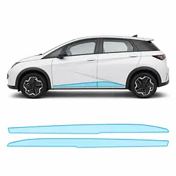Антигравійна захисна бронеплівка за лекалами для BYD Dolphin I 2021-2024 - нижня зона кузова пороги