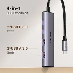 USB-хаб UGREEN 4-Port USB-C Hub (UGR-15395) - мініатюра 3