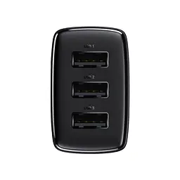 Мережевий зарядний пристрій Baseus Compact Charger 3U 17W 3USB Black (CCXJ020101) [74463] - мініатюра 3