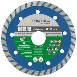 Набір відрізних алмазних дисків Trotec 110/115х22.23х1.2 (4 шт) (6225001121) - мініатюра 4