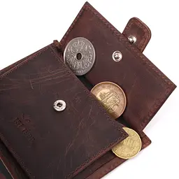 Невеликий чоловічий гаманець у vintage шкіри 9,5х11х2,5 см KARYA 9,5х11х2,5 см acs0024259 - мініатюра 7