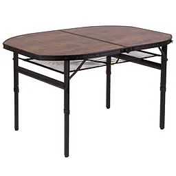 Складний стіл Bo-Camp Melrose Oval 120x80 cm Black/Wood look (1404220), Коричневий