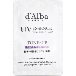 Легкий сонцезахисний крем з коригувальними властивостями D'Alba Waterfull Tone-Up Sun Cream Purple Correcting SPF 50+ PA ++++ 3 мл