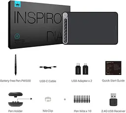 Графічний планшет Huion Inspiroy Dial Q620M + рукавичка - мініатюра 9