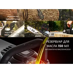Акумуляторна ланцюгова пила Litheli, живлення від павербанку (УМБ Litheli Power Bank 10000 mAh 2 шт., 45 W, 2А в комплекті) - мініатюра 8