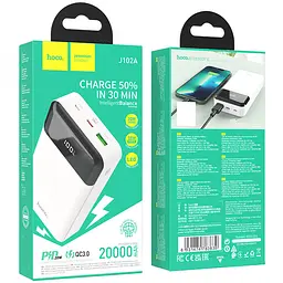 Портативний ЗП Power Bank Hoco J102A Cool figure PD20W+QC3.0 20000 mAh White - мініатюра 4