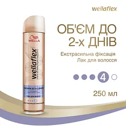 Лак для волосся Wellaflex об'єм до 2-х днів, екстрасильна фіксація, 250 мл - мініатюра 3