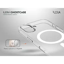 Чохол iLera GhostCase Camera Button with MagSafe для Apple iPhone 17 Transparent (ILGCAClCaBk17) [150392] - мініатюра 4
