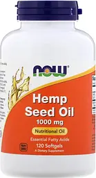 Олія насіння конопель Now Foods Hemp Seed Oil 1000 мг 120 гел капс