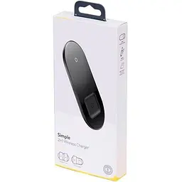 Бездротовий зарядний пристрій Baseus Simple 2 in 1 (Phone + Pods) 18W WXJK-01 Black - мініатюра 3