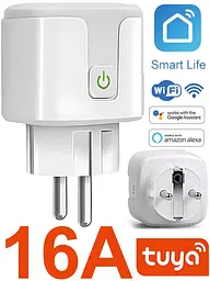 Розумна WiFi розетка 16А Smart Life Head з таймером для дистанційного керування розеткою через інтернет та обліку витрати енергії туя 2шт - мініатюра 5