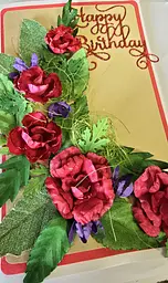 Вітальна листівка 3D з трояндами Hapy Birthday - мініатюра 2