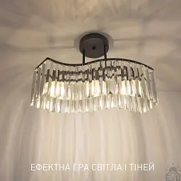 Люстра на 3 лампи ROSYNKA L 3xE27 450x295 мм Чорна ESLLSE - мініатюра 6
