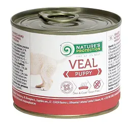 Вологий корм для цуценят усіх порід з телятиною Nature's Protection Puppy Veal 200 г