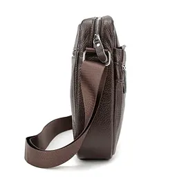 Шкіряний маленький чоловічий месенджер коричневий Tiding Bag M56-0187C - мініатюра 3