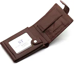 Класичне чоловіче портмоне з натуральної шкіри ST Leather В 102 коричневе 9,5 см - мініатюра 7