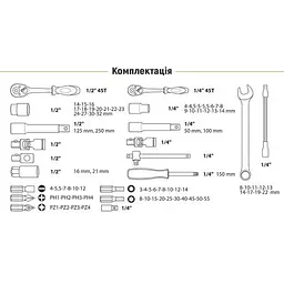 Універсальний набір інструменту Alloid 1/4" & 1/2" 82 шт - мініатюра 7