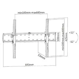 Кронштейн Brateck до 40 кг KL21G-46Т - мініатюра 2
