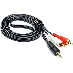 Кабель аудіо Good 3015 AUX 3.5 мм на 2 RCA тюльпани, 1.3 м, чорний - мініатюра 2