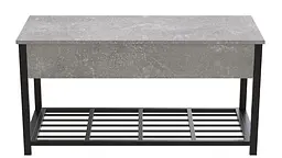Банкетка з ящиком Ferrum-decor Дрейк 2 550x1200x400 метал Чорний ДСП Бетон 16 мм (FRD-103072)
