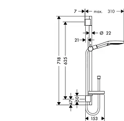 Душовий гарнітур Hansgrohe Raindance Select S 120/ Unica S Puro 26630000, Хром - мініатюра 2