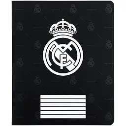 Зошит  Kite FC Real Madrid в лінійку 18 аркушів чорно-білий 