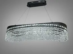 Підвісна кришталева люстра LED чорна 78 Вт овал - мініатюра 2