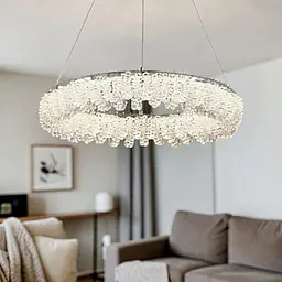 Сучасна підвісна кришталева люстра L33038/600/1 LED (CH) хром, 120 Вт, діаметр 60 см, від 14 до 22 м2 - мініатюра 2