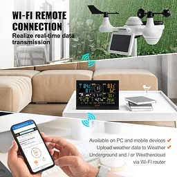 Метеостанція із сонячною панеллю VEVOR Profi 7-в-1 Wi-Fi - мініатюра 9