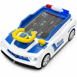Дитячий гоночний симулятор водіння Поліція Adventure Racing Car, автотренажер, підсвічування, звук, присоски, 2 способи живлення - мініатюра 3