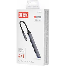 Концентратор ColorWay USB-C 4-в-1 USB2.0х3/USB3.0 (CW-HUB04) - мініатюра 10