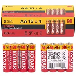 Батарейка Kodak Super Heavy Duty AA/R06 60шт/уп (30411708/B) - мініатюра 3