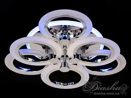 Люстра стельова LED Diasha A8022/3+3HR, 85W, 3200K-6000K, хром, сучасний стиль для дому - мініатюра 2