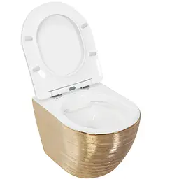 Підвісний унітаз Rea Carlo Flat brush gold REA-C6942, Золотий - мініатюра 4