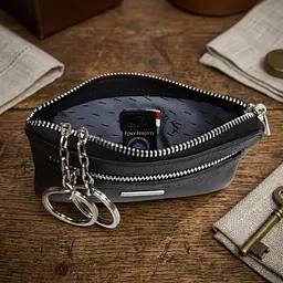 Ключниця Tony Perotti New Contatto з натуральної шкіри 359L nero (90418) Чорна - мініатюра 2