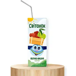 Нектар Світанок Яблуко та вишня, освітлений 0.2 л (922453) - мініатюра 2