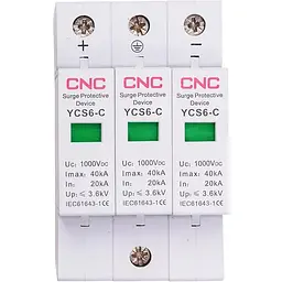 Обмежувач імпульсних перенапруг CNC YCS6/3P-C 20-40KA DC1000V DC