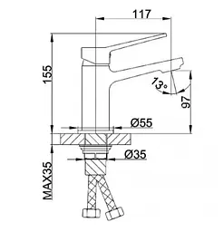 Змішувач для умивальника Frap F1062 - мініатюра 4