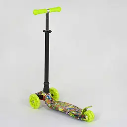 Самокат дитячий Best Scooter 59х17х26 см Салатово-чорний 000231416 - мініатюра 4