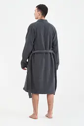 Халат-кімоно unisex Lotus Home - Bold Microcotton antrasit махровий S - мініатюра 6