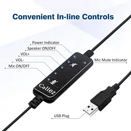 Гарнітура Callez провідна USB з шумоподавляючим мікрофоном - мініатюра 2